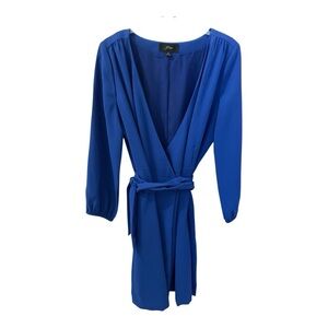 J. Crew Classic Crepe Wraparound Dress, Size 8, Long Sleeves.